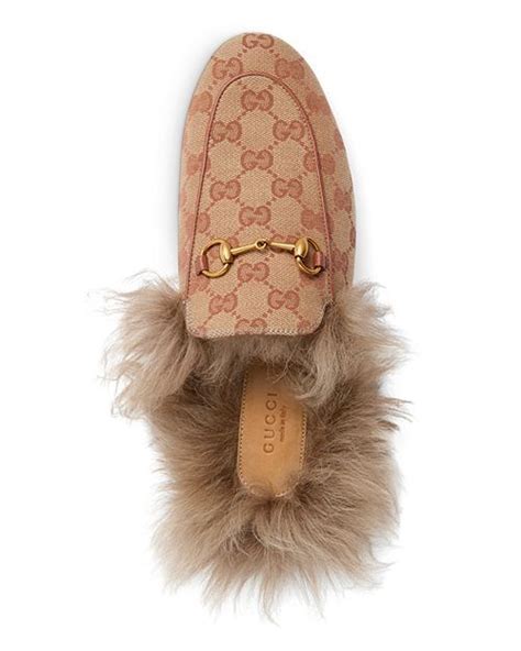 gucci fur shoes|gucci canvas mules.